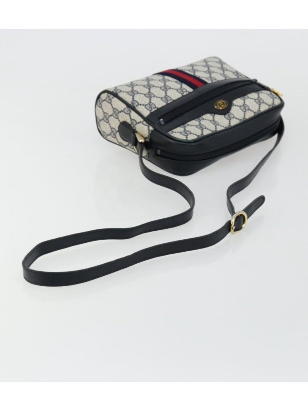 GUCCI GG Supreme Sherry Line Shoulder Bag PVC Navy Gold 010 378 - Picture 5 of 16